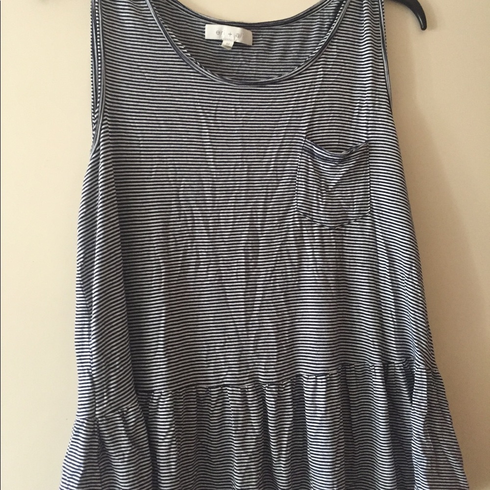 Eri & Ali striped peplum tank